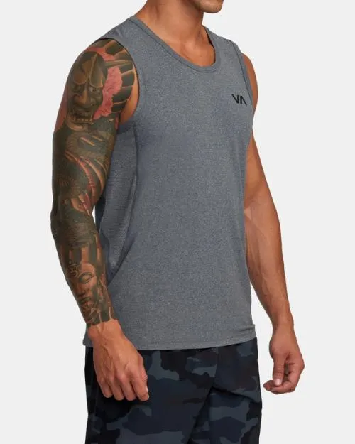 Rvca Sport Vent Tank Top Charcoal Heather SportMen Tees and Tanks