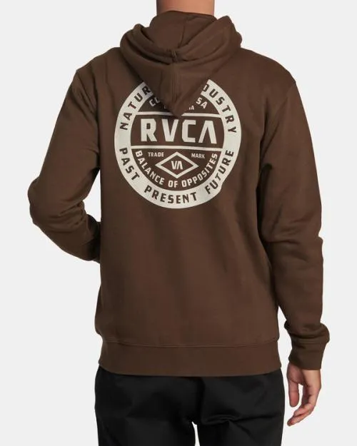 Rvca Standard Issue ZipUp Hoodie Chocolate Men Hoodies and Sweatshirts