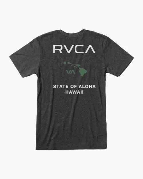 Rvca State Of Aloha Tee Blackgreen Men Short Sleeves