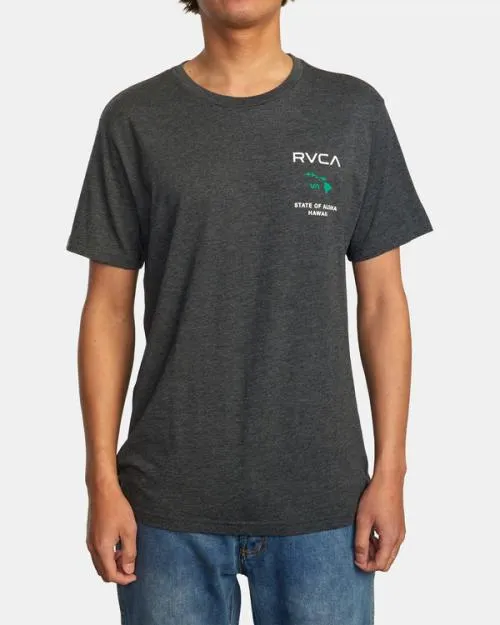 Rvca State Of Aloha Tee Blackgreen Men Short Sleeves