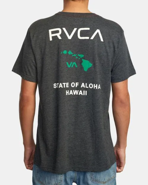 Rvca State Of Aloha Tee Blackgreen Men Short Sleeves