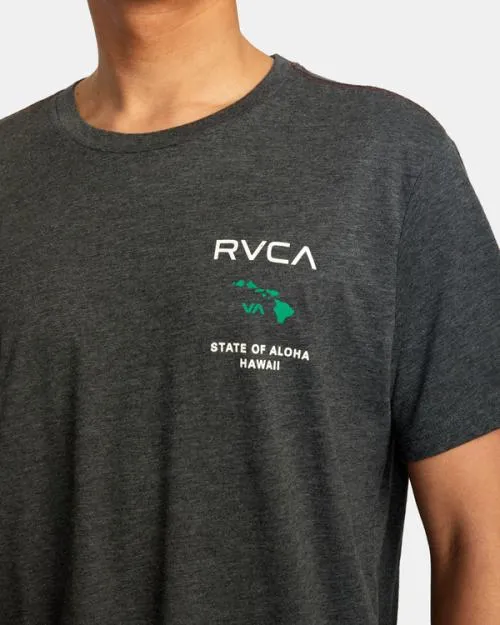 Rvca State Of Aloha Tee Blackgreen Men Short Sleeves