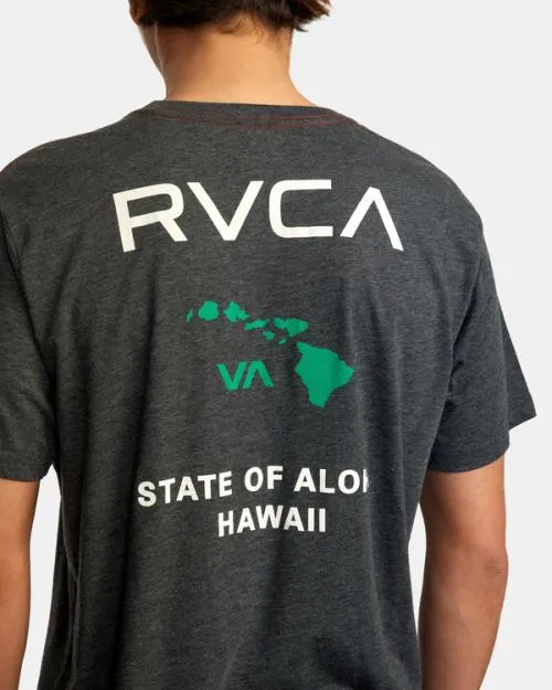 Rvca State Of Aloha Tee Blackgreen Men Short Sleeves