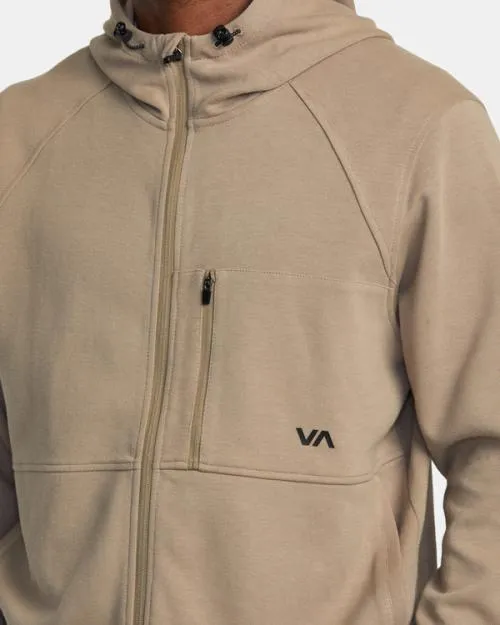 Rvca Tech ZipUp Fleece Hoodie II Dark Khaki SportMen Hoodies and Sweatshirts