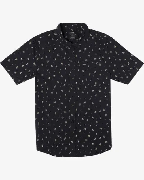 Rvca That039ll Do Slim Fit Short Sleeve Shirt Rvca Black Men Shirts and Flannels