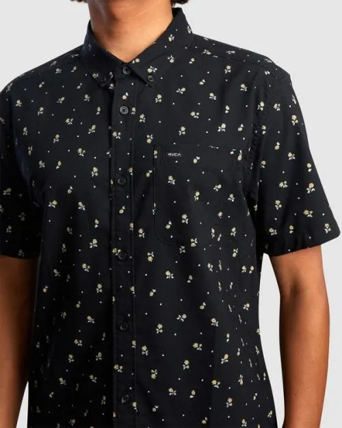Rvca That039ll Do Slim Fit Short Sleeve Shirt Rvca Black Men Shirts and Flannels