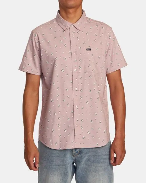 Rvca Thatll Do Print Short Sleeve Shirt Pale Mauve Men Shirts and Flannels