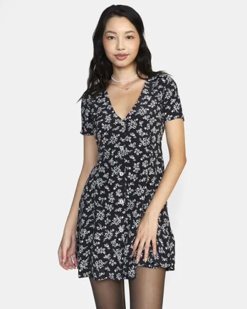 Rvca Understated Mini Dress Black Women Dresses and Rompers