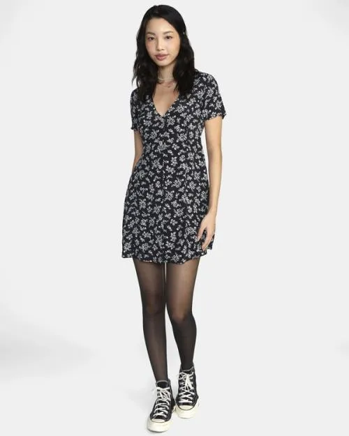 Rvca Understated Mini Dress Black Women Dresses and Rompers