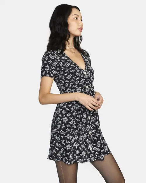 Rvca Understated Mini Dress Black Women Dresses and Rompers