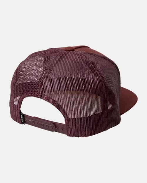 Rvca VA All The Way Trucker Hat Burgundy Men Hats and Beanies