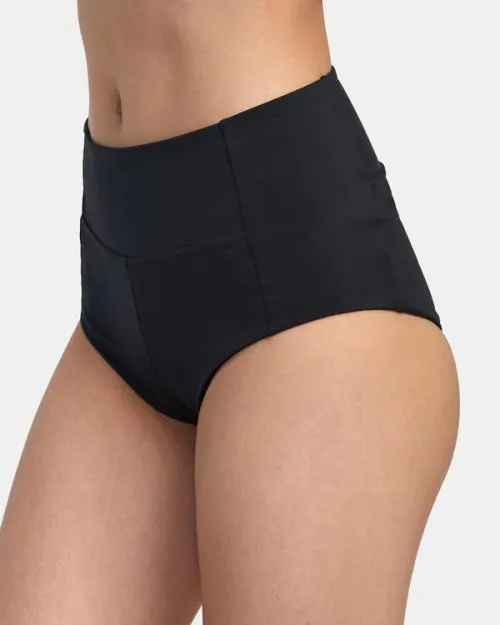 Rvca VA Essential Solid HighRise Cheeky Bottom Black SportWomen Athletic Shorts