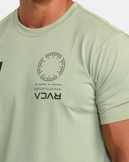 Rvca VA Mark Tee Grey Army SportMen Short Sleeves