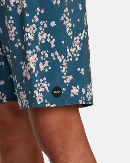 Rvca VA Pigment Print Elastic Waist Duck Blue Men Boardshorts