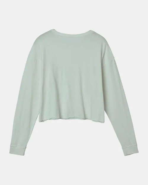 Rvca Vase Long Sleeve Tee Sky Blue Women Tees and Tanks