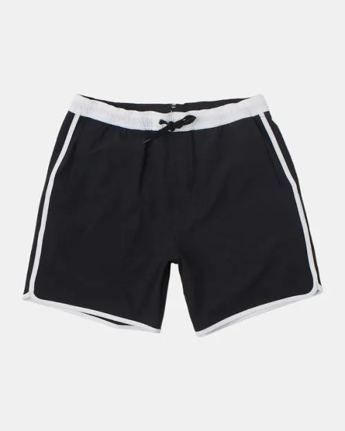 Rvca Yogger Hybrid Elastic Waist Athletic Shorts 17034 Black Men Athletic Shorts
