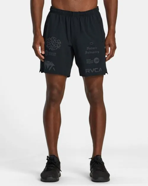 Rvca Yogger Stretch Elastic Waist Shorts 17034 Black All Brand 2 Men Athletic Shorts