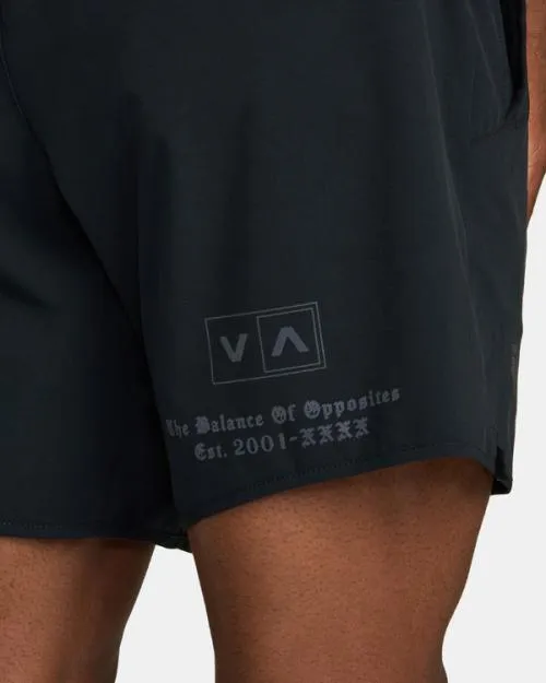 Rvca Yogger Stretch Elastic Waist Shorts 17034 Black All Brand 2 Men Athletic Shorts