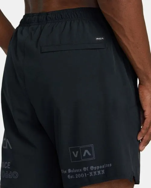 Rvca Yogger Stretch Elastic Waist Shorts 17034 Black All Brand 2 Men Athletic Shorts