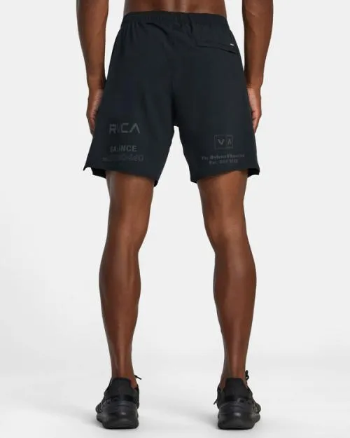 Rvca Yogger Stretch Elastic Waist Shorts 17034 Black All Brand 2 Men Athletic Shorts