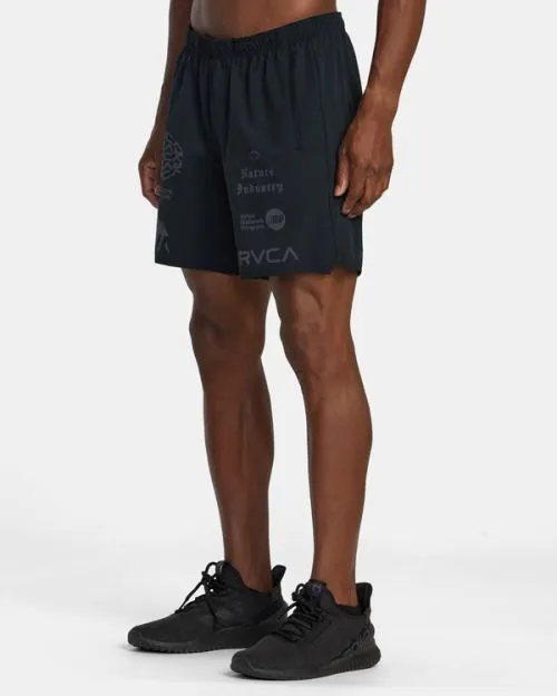 Rvca Yogger Stretch Elastic Waist Shorts 17034 Black All Brand 2 Men Athletic Shorts
