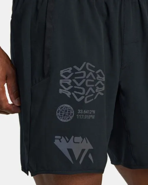 Rvca Yogger Stretch Elastic Waist Shorts 17034 Black All Brand 2 Men Athletic Shorts