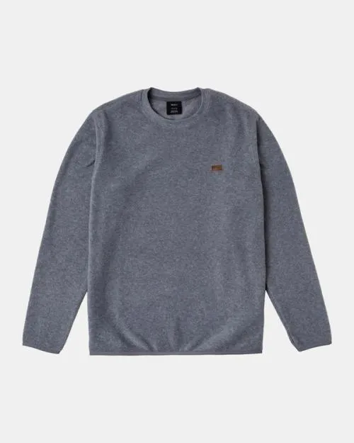 Rvca Yukon Crewneck Sweatshirt Grey Heather Men Hoodies and Sweatshirts