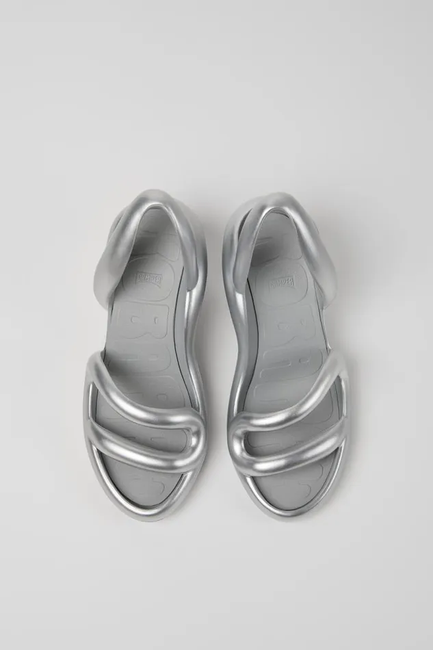 Sandals Women Camper Kobarah Silver Textile Sandals Sandals Women Camper Kobarah Silver Textile Sandals