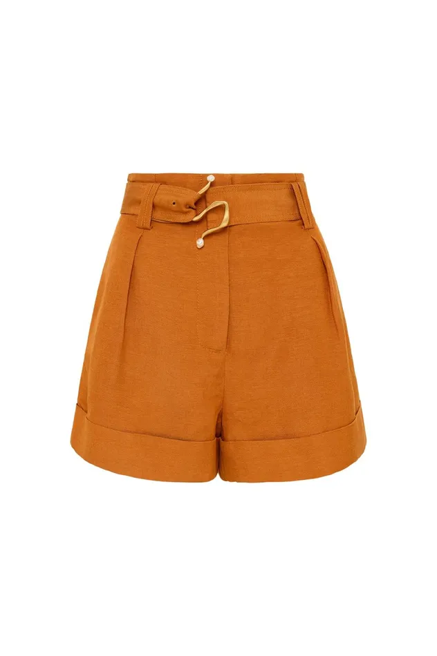 Sanguine Tailored Short Chestnut Brown Women Aje Shorts