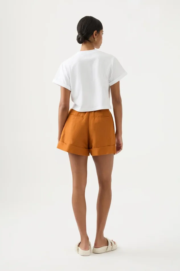 Sanguine Tailored Short Chestnut Brown Women Aje Shorts