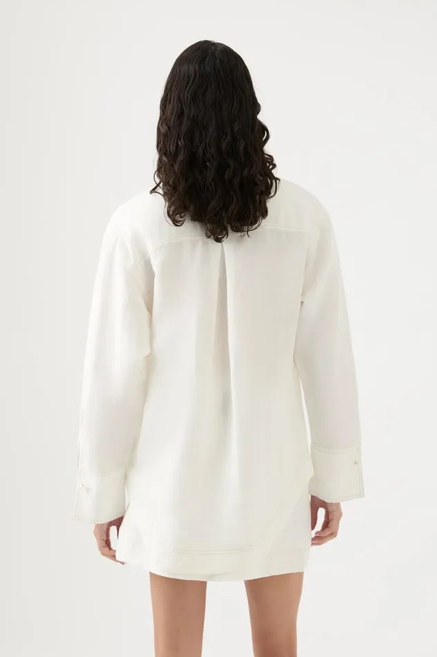 Satori Pearl Pin Shirt Ivory Women Aje Tops