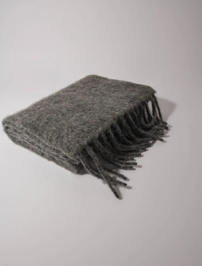 Scarves and Ponchos Women Maje Alpaca Blend Scarf Anthracite