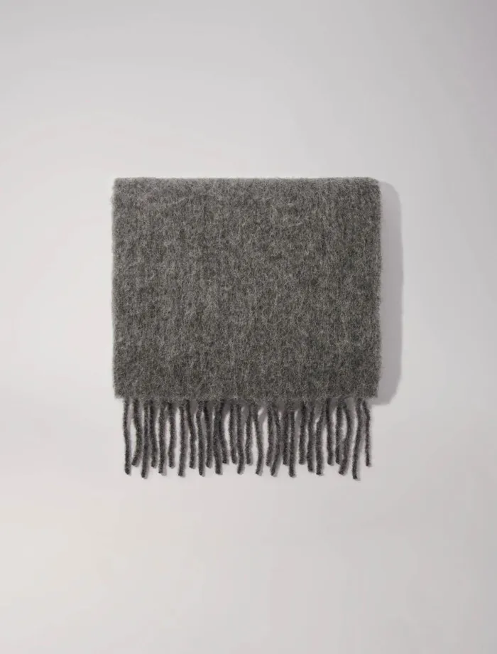 Scarves and Ponchos Women Maje Alpaca Blend Scarf Anthracite
