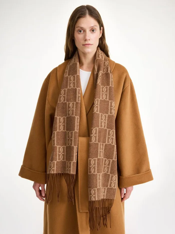 Scarves Women By Malene Birger Manno Wool Scarf Bison Scarves Women By Malene Birger Manno Wool Scarf Bison