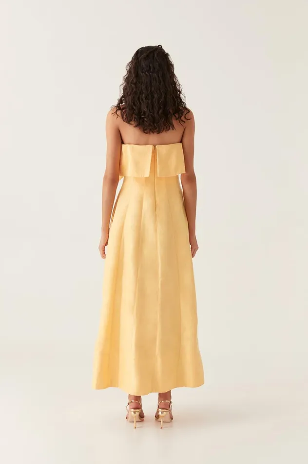 Shallows Strapless Gown Marigold Yellow Women Aje Maxi Dresses