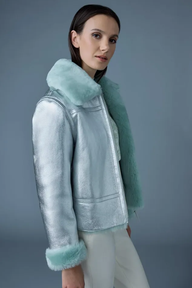 Shearling Jackets Women Mackage BETTY 2in1 Reversible Leather Shearling Jacket Silvermint Shearling Jackets Women Mackage BETTY 2in1 Reversible Leather Shearling Jacket Silvermint