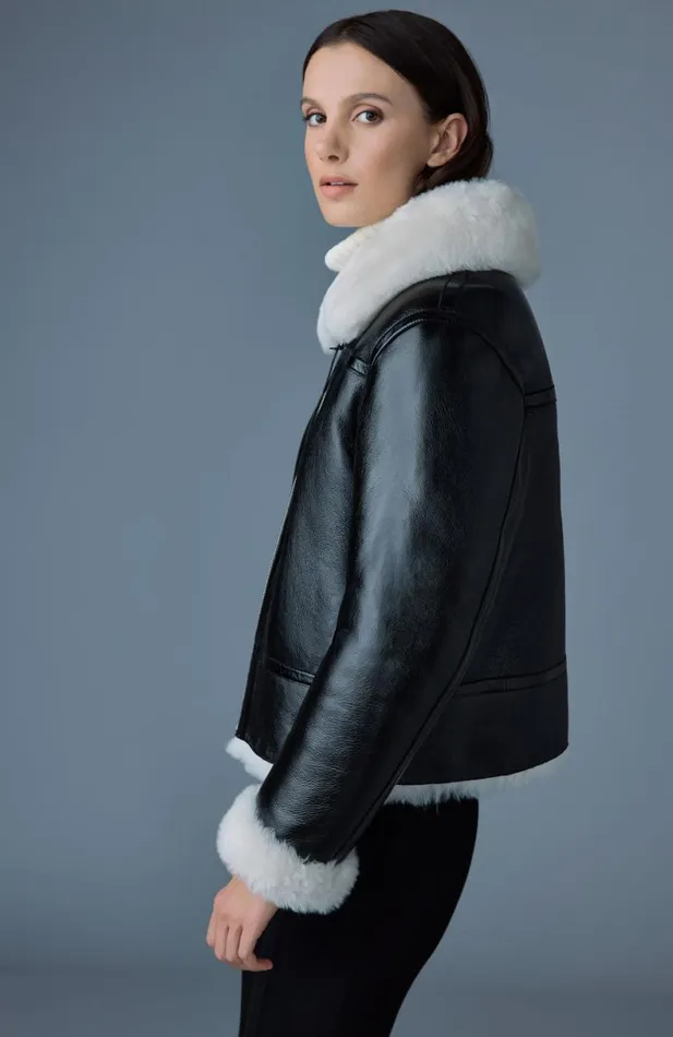 Shearling Jackets Women Mackage BETTY 2in1 Reversible Leather Shearling Jacket Silvermint Shearling Jackets Women Mackage BETTY 2in1 Reversible Leather Shearling Jacket Silvermint