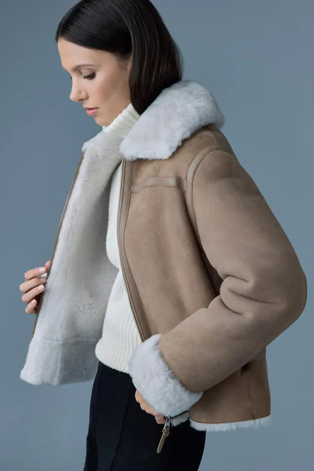 Shearling Jackets Women Mackage BETTY 2in1 Reversible Leather Shearling Jacket Silvermint Shearling Jackets Women Mackage BETTY 2in1 Reversible Leather Shearling Jacket Silvermint