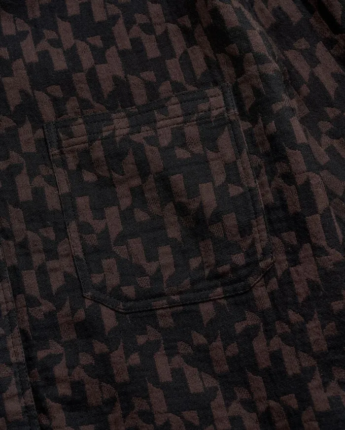 Shirting Men Billy Reid Baselines Jacquard Tuscumbia Shirt Blackbrown