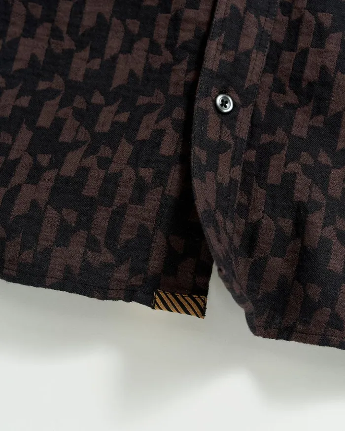 Shirting Men Billy Reid Baselines Jacquard Tuscumbia Shirt Blackbrown
