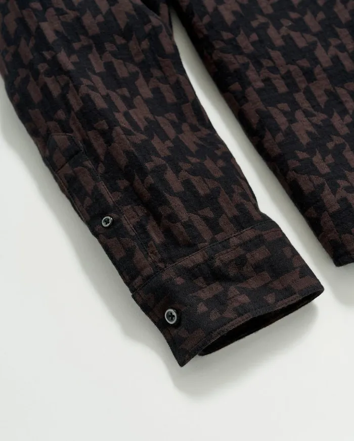 Shirting Men Billy Reid Baselines Jacquard Tuscumbia Shirt Blackbrown