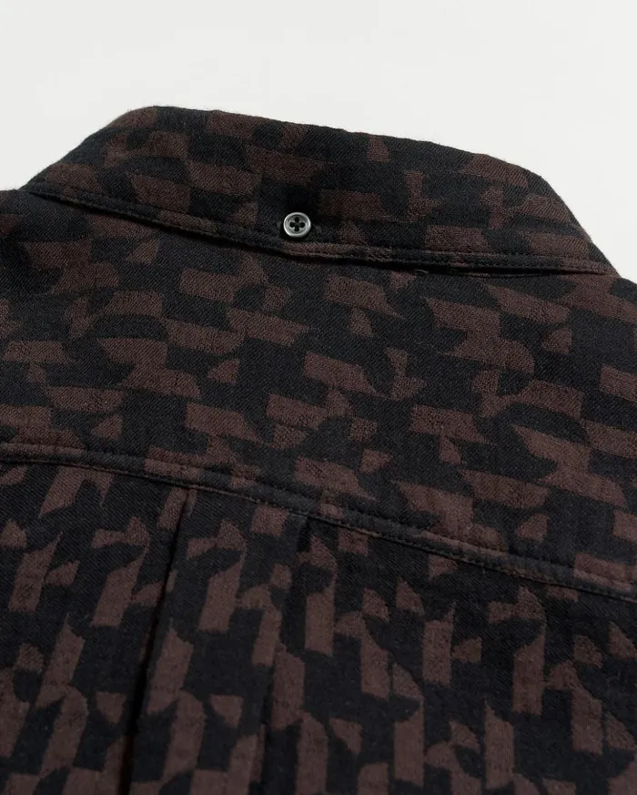 Shirting Men Billy Reid Baselines Jacquard Tuscumbia Shirt Blackbrown
