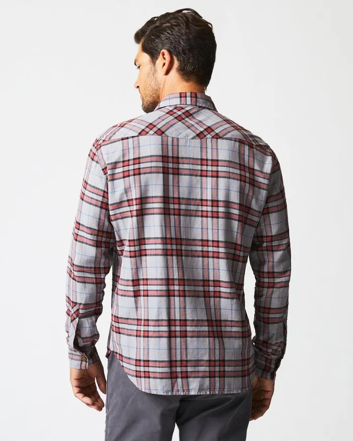 Shirting Men Billy Reid Bold Plaid Western Snap Front Shirt Greymulti