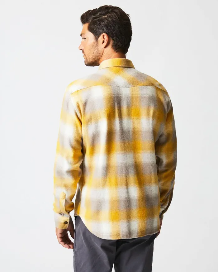 Shirting Men Billy Reid Flannel Bold Plaid Western Snap Front Shirt Naturalyellow