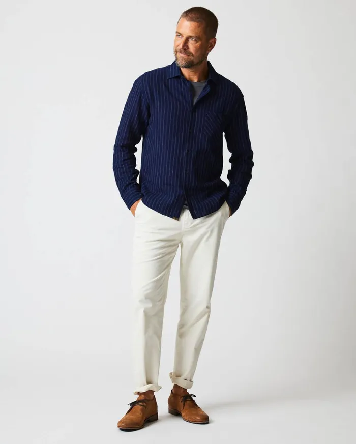 Shirting Men Billy Reid John T Shirt Indigowhite