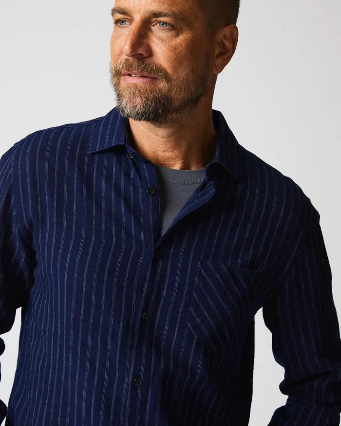 Shirting Men Billy Reid John T Shirt Indigowhite