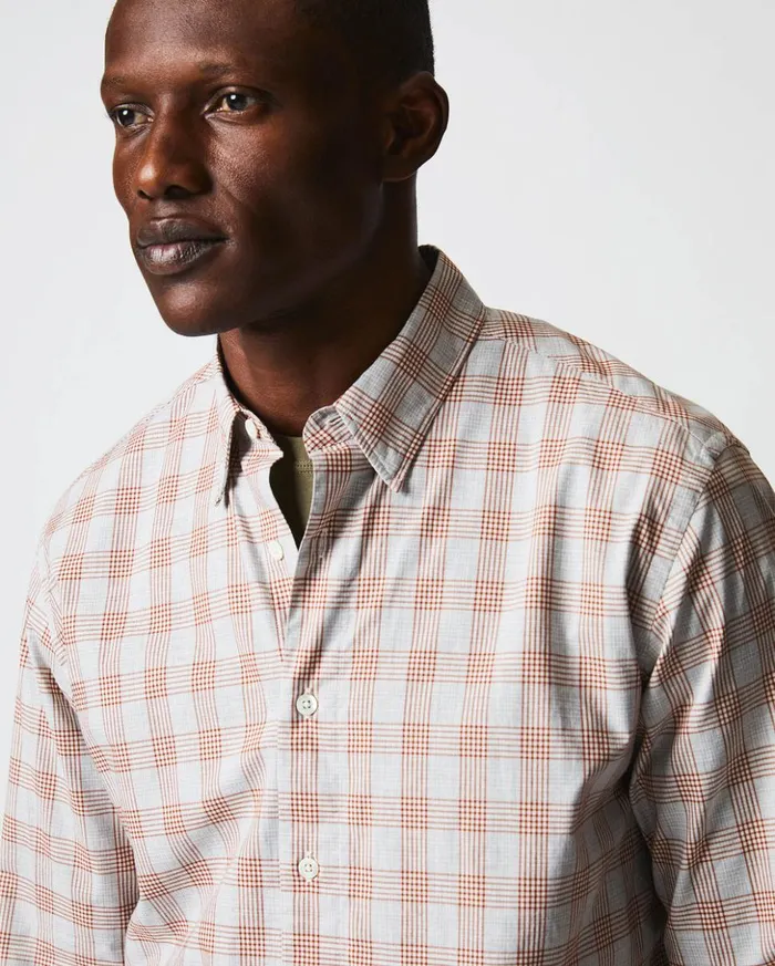 Shirting Men Billy Reid Melange Grid Plaid Tuscumbia Shirt Hidden Bd Greyginger