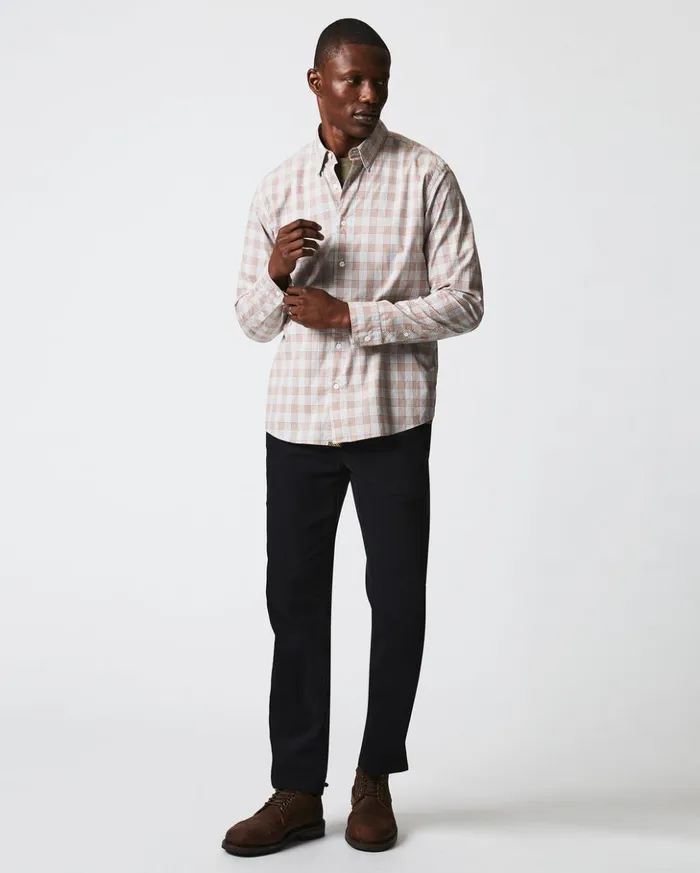 Shirting Men Billy Reid Melange Grid Plaid Tuscumbia Shirt Hidden Bd Greyginger