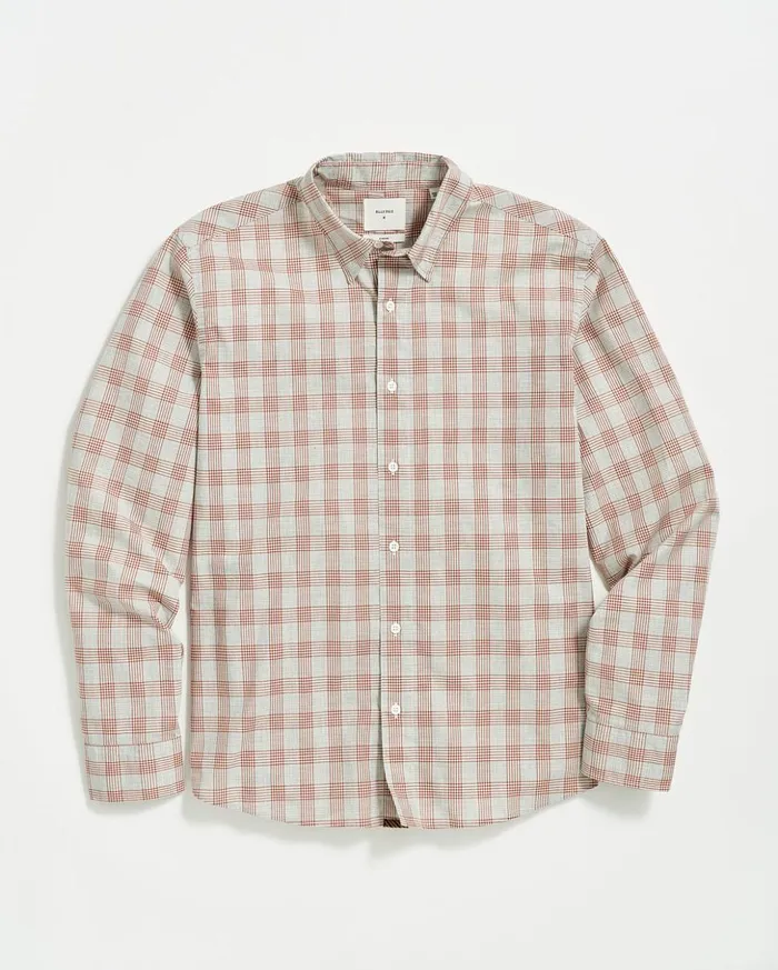 Shirting Men Billy Reid Melange Grid Plaid Tuscumbia Shirt Hidden Bd Greyginger