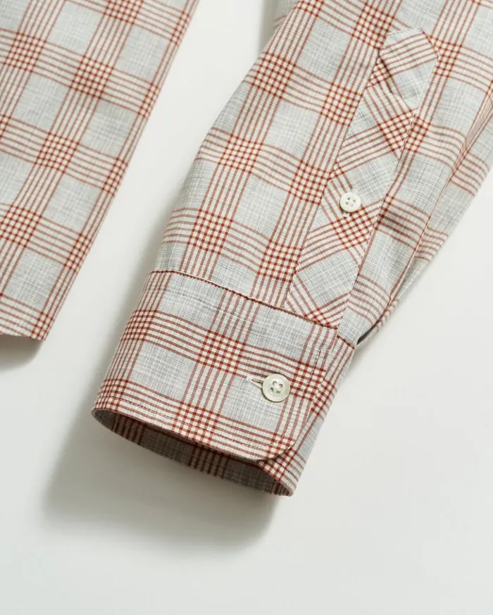 Shirting Men Billy Reid Melange Grid Plaid Tuscumbia Shirt Hidden Bd Greyginger